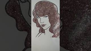 Taylor Swift Coloring Page Hair paint with roller and glitter #shorts