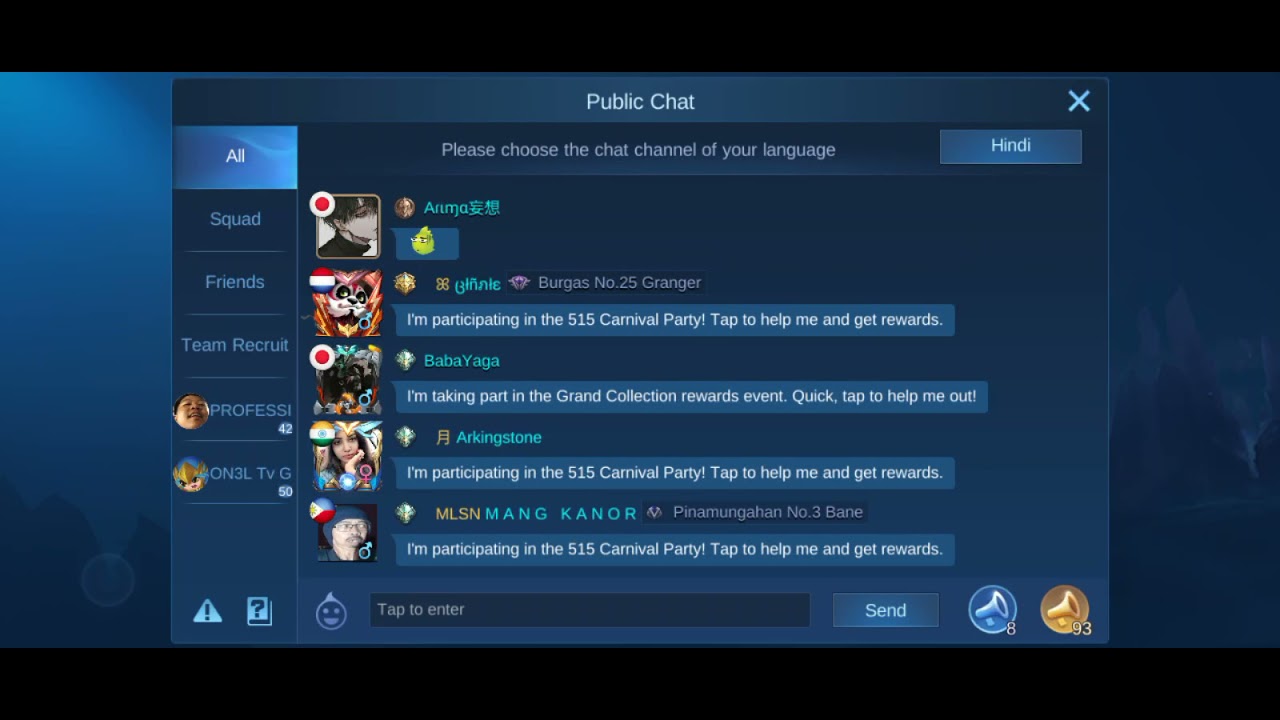 Mobile Legends 515 2021 NEW CODE/PUBLIC CHAT UNLI REQUEST HELP. NO BLUE HORN NEEDED....