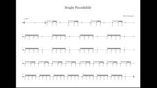 Single Paradiddle (100 BPM) | Drum Sheet Daily Routine [Tablet View]