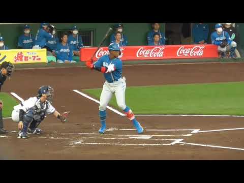 万波選手縦スラで三振