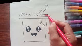 How To Draw A Cute Drink Kids Drawing