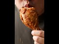 Golden-brown, double-fried Korean Chicken Drumstick Eating ASMR | No Talking