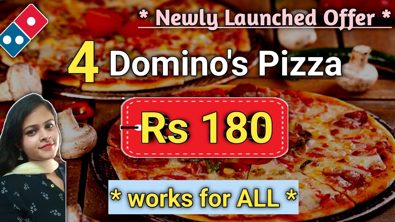 🍕 4 Pizza at Rs 180 🍕ll domino's pizza offer l domino's pizza offers