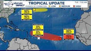 Now only 2 areas of possible tropical formation | Tue, Aug 11