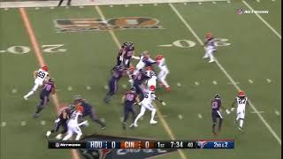 What's up today -  Rookie DOnta Foreman finds the edge for a gain of 9!
