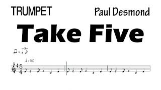 Take Five EASIER Version Trumpet Sheet Music Backing Track Play Along Partitura