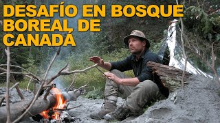 Hombre Sobrevive: Desafío en Bosque Boreal de Canadá