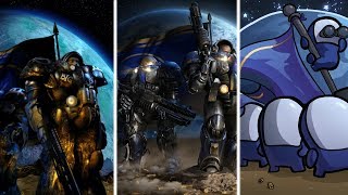 StarCraft Original vs Rematered vs Cartooned - Intro + Victory + Defeat Screen Artwork Comparison