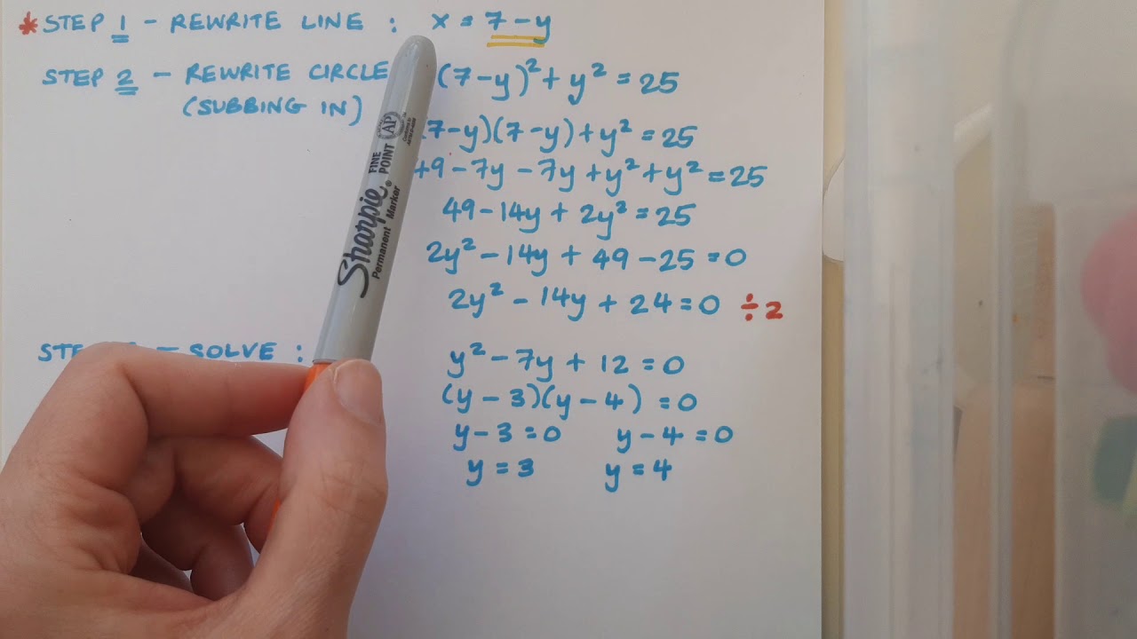 Circle - Point of Intersection of Line and Circle - YouTube
