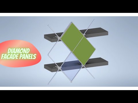 Custom Double Skin Façade (Diamond Unitised Panels) - Installation || Autodesk Inventor Animation