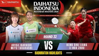 Arisa Igarashimiyu Takahashi Vs Keng Shu Liangli Hua Zhou Indonesia Masters 2026 Badminton