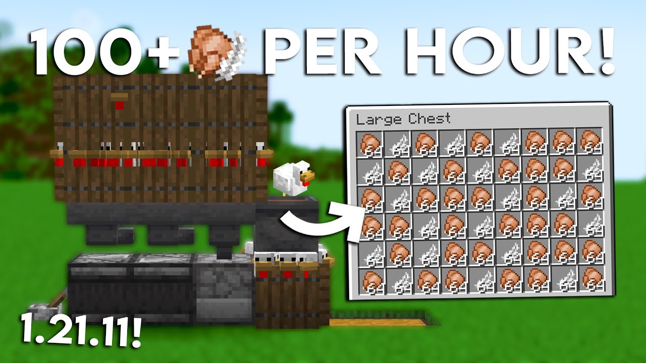 NEW MINECRAFT AUTOMATIC CHICKEN FARM 1 21 11 TUTORIAL Easy YouTube 