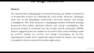 Energy Efficient and Latency Aware Blockchain Enabled Federated Learning for Edge Networks