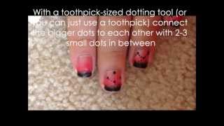 Easy Black Dots on Pink Ombre'd Nails