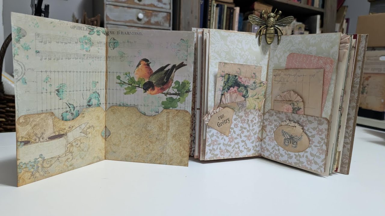 📜 Junk Journal Pockets from 12x12 Single Sided Scrapbook Paper! ✂️✨ Easy Beginner Tutorial