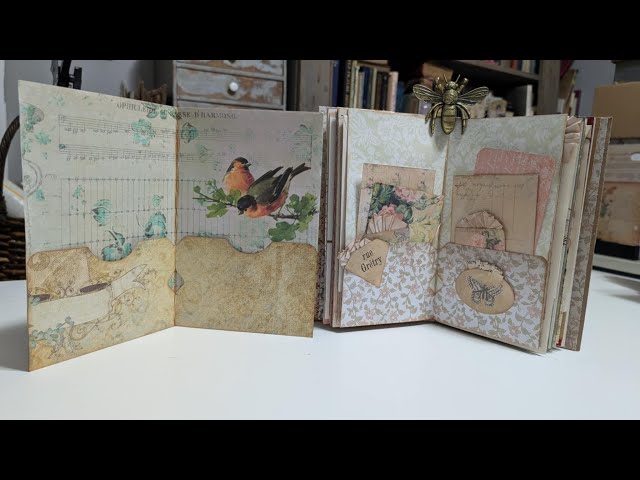 junk journal ジャンクジャーナル雑記帳　蛇腹ファイル　平袋付き 値下げ】コラージュ ジャンクジャーナル 雑記帳 紙もの