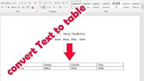 Convert Text to Table in Word 2016 (1 min tutorial)