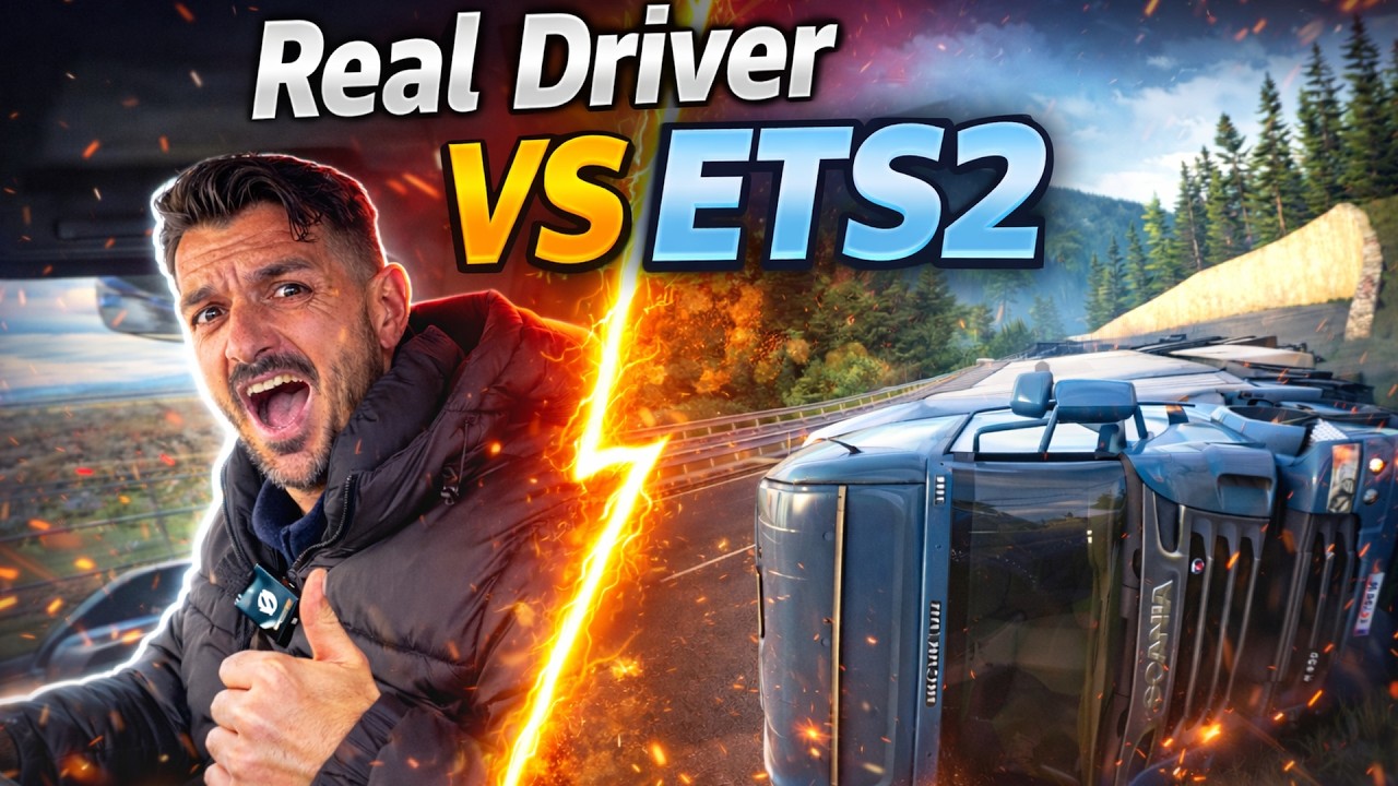 Real Truck Driver vs Euro Truck Simulator 2 | Επαγγελματίας Οδηγός Παίζει ΠΡΩΤΗ ΦΟΡΑ!