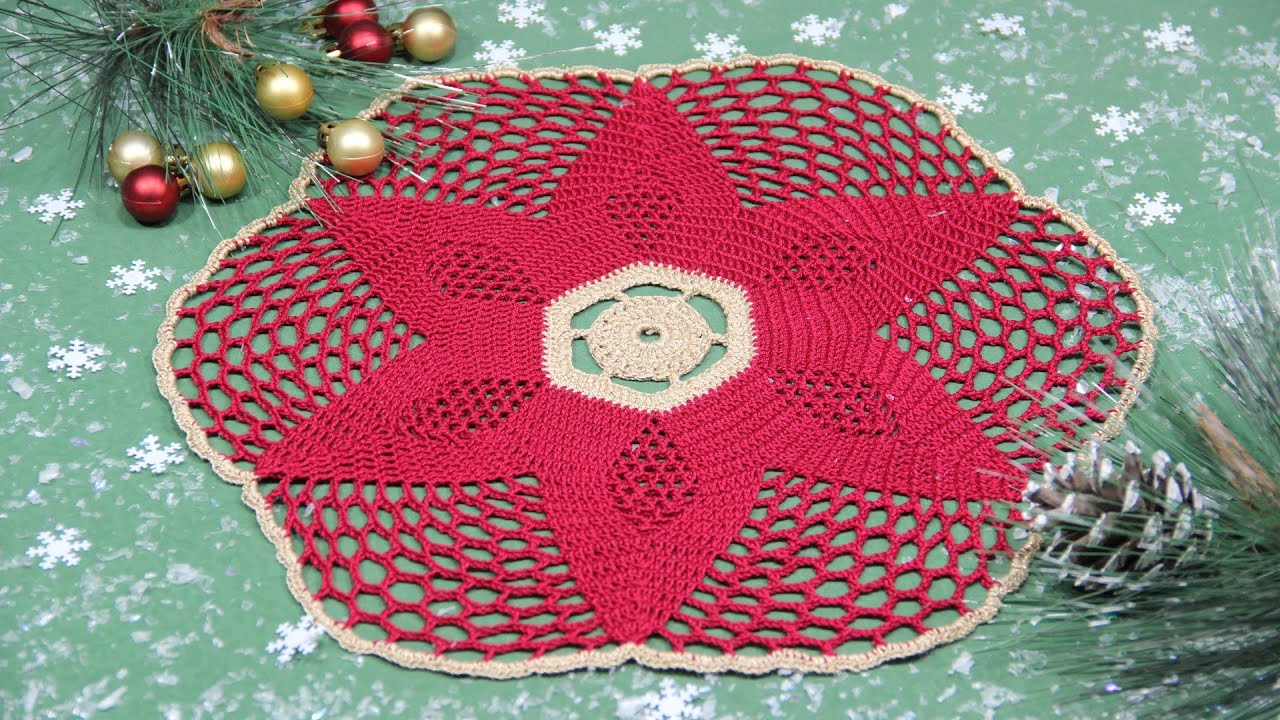САМАЯ простая и красивая САЛФЕТКА-РОЖДЕСТВЕНСКАЯ ЗВЕЗДА! ЛЕГКО и БЫСТРО свяжем вместе! СХЕМА 🌲🌲🌲