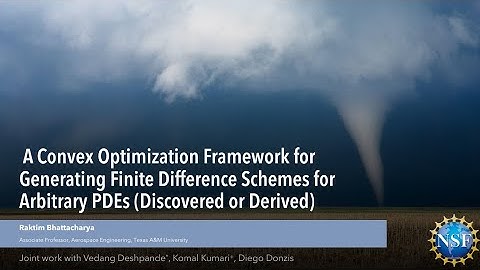 TAMIDS SciML Workshop: A Convex Optimization Framework for Generating FD Schemes for Arbitrary PDEs
