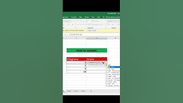 ||How to Convert Kilograms to Grams in Ms Excel||#short #shorts
