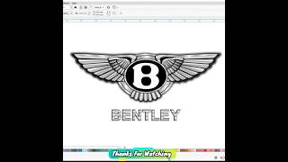 How to draw a BENTLEY logo||Coreldraw||Drawing||#bentley #shorts #drawing #coreldraw
