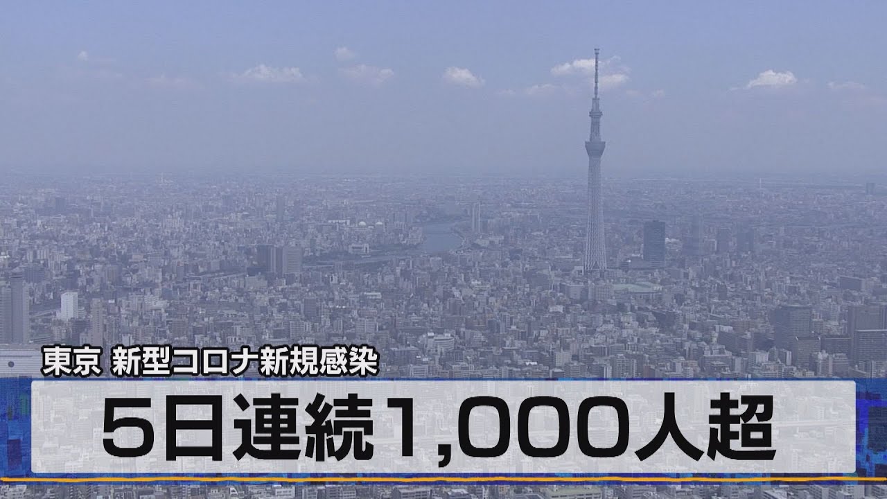 東京 新型コロナ新規感染 ５日連続1 000人超 21年7月19日 Youtube