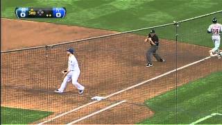 2012/08/29 Moustakas starts double play