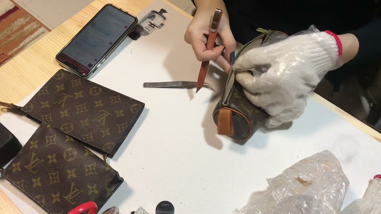 Project 01 : removing liner of Louis Vuitton Trousse ronde 