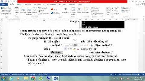 TIN 11 -  BÀI 5. CÂU LỆNH IF VÀ IF - ELSE - THẦY HUY