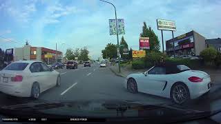 Stupid Porsche Doesn't Stop at Stop Sign or Shoulder Check - August 29, 2018
