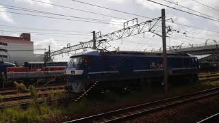 EF210 2新塗装機2073レ牽引後の入れ替え作業