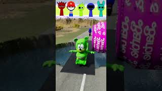 Cars VS Barbie Bollard &amp; Chain in BeamNG.drive #shorts