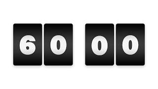 60:00 Odometer Timer | Rolling Car Mileage Countdown on White | Silent, No Music
