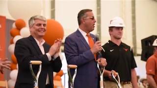 Texas athletics representatives and longhorn founders discuss breaking
ground on the new south end zone project saturday.