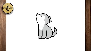 How to draw a baby wolf easy step by step for kids How to draw a baby wolf easy step by step for kids
