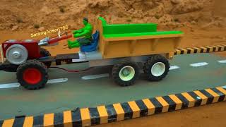DIY Mini Tractor Builds Strong Cement Bridge | Real Brick Overpass Construction Science Project