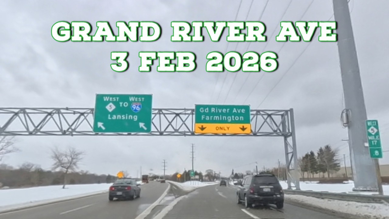 Grand River Ave: Detroit to Novi | No Talking HD Dashcam