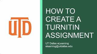 How to Create a Turnitin Assignment