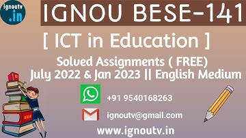 IGNOU BESE-141 Solved Assignment July 2022 & Jan 2023 [FREE] || IGNOU BAG || IGNOU TV || IGNOU ||