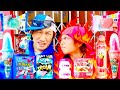 Korean Convenience Store Mukbang Pink & Blue Food Challenge 韓国コンビニでピンク&ブルーのお菓子対決