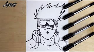 How to draw Kakashi Hatake || Easy drawing anime step by step || Easy drawing for beginners