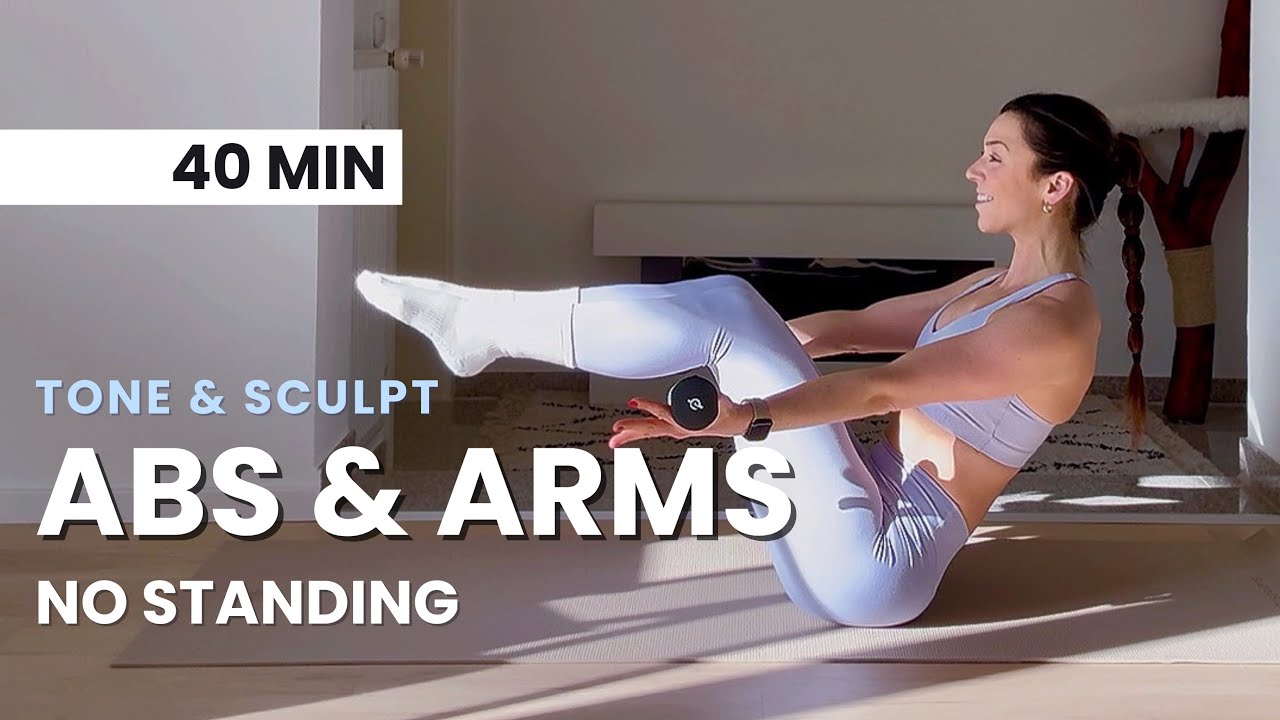 40 минут тренировки для рук и пресса (пилатес) | Без стояния, только на коврике (для начинающих п...