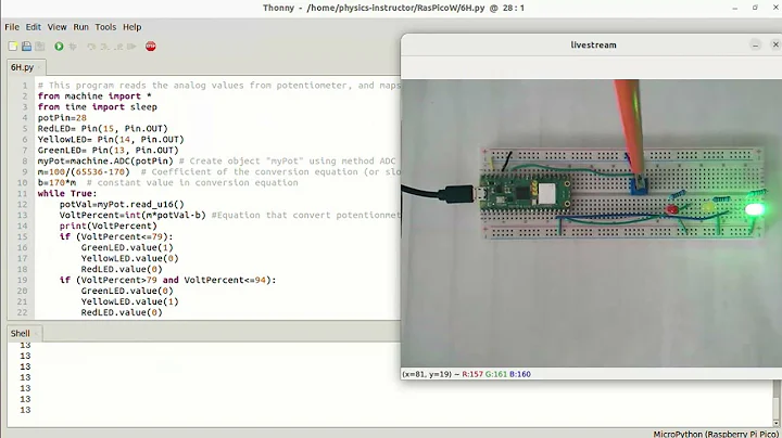 Controlling 3 number of LEDs by potentiometer with Raspberry Pi Pico