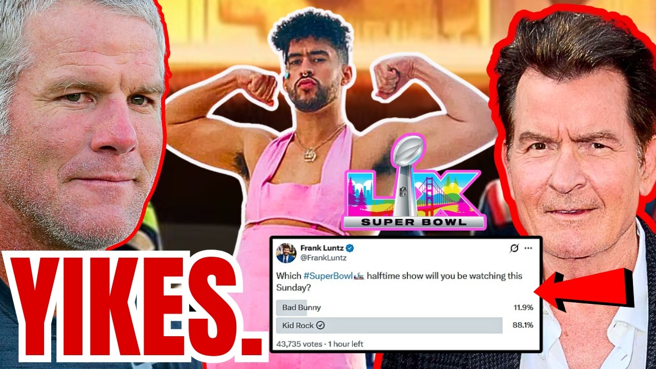 Brett Favre, Charlie Sheen BLASTS Bad Bunny Halftime Show! NFL Fans LANDSLIDE VOTE for Kid Rock!