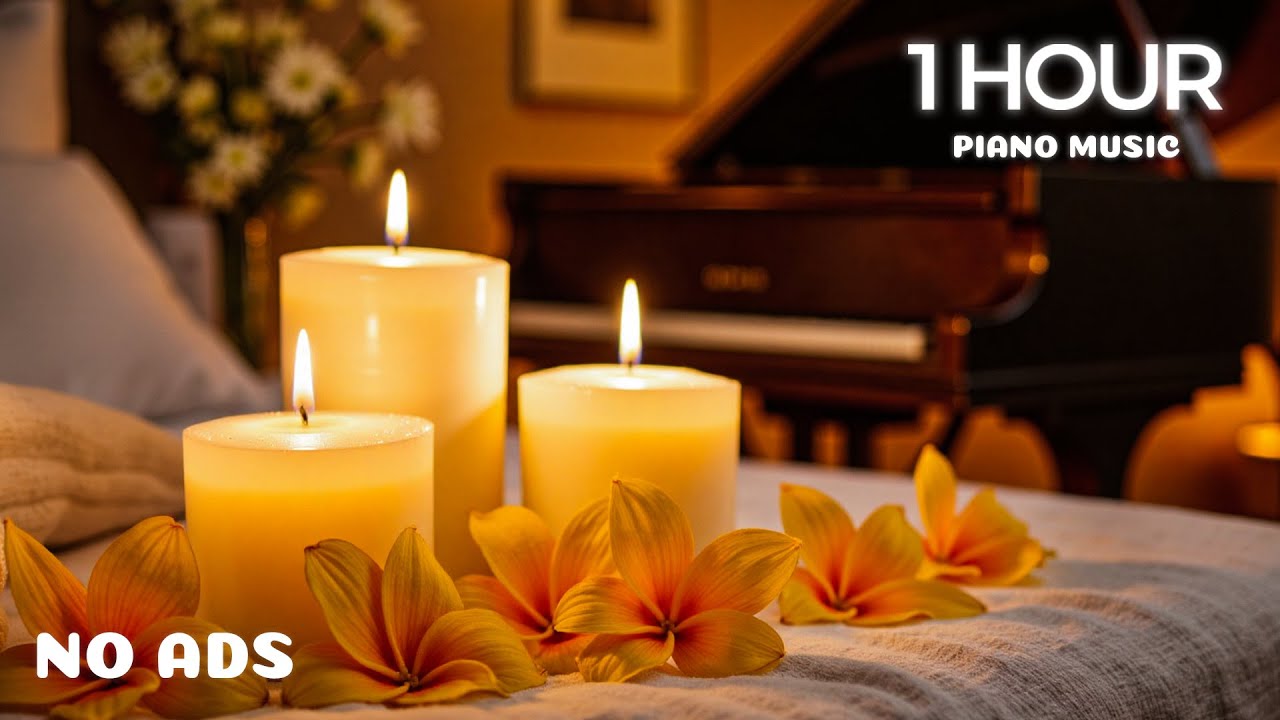 Deep Sleep Piano Music with Candlelight Relaxing Healing Sounds for ...
