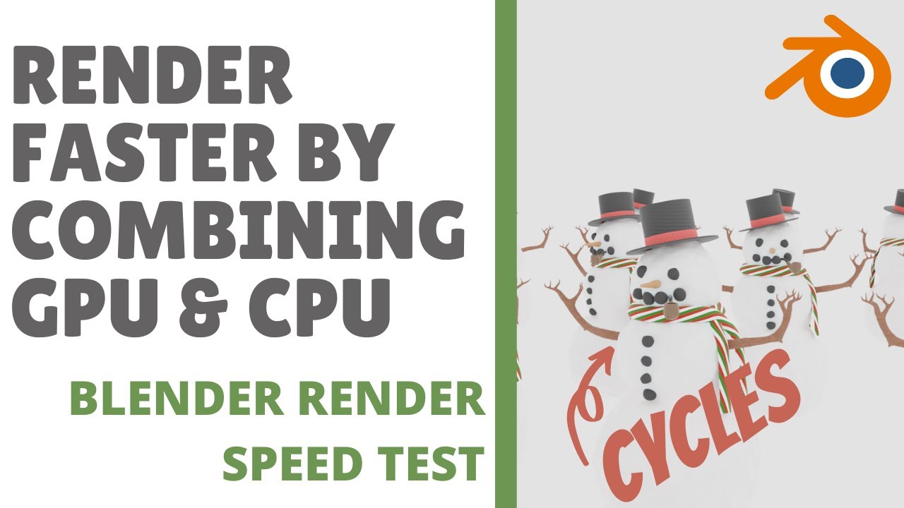 Blender FASTER renders in CYCLES (Blender Render Speed Test) (Combine CPU and GPU)