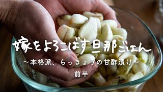「本格派、らっきょうの甘酢漬け 前半」 by 嫁をよろこばす旦那ごはん