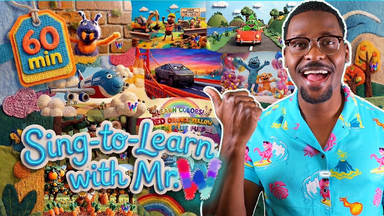 1 Hour of Toddler Learning Songs | Mr. W and Friends "Sing to Learn" Compilation for Kids