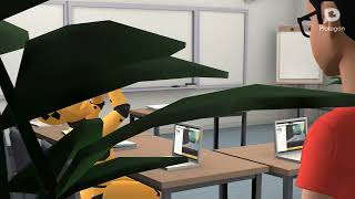 Plotagon Salle-belle-Ile U shapes with laptops but twist